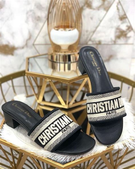 dior heeled slide|women's dior sandals.